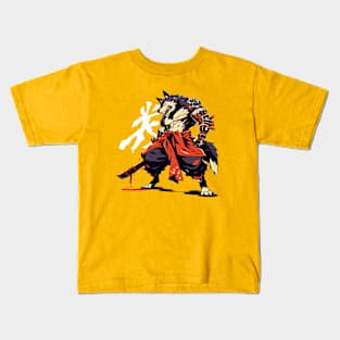 samurai wolf Kids T-Shirt